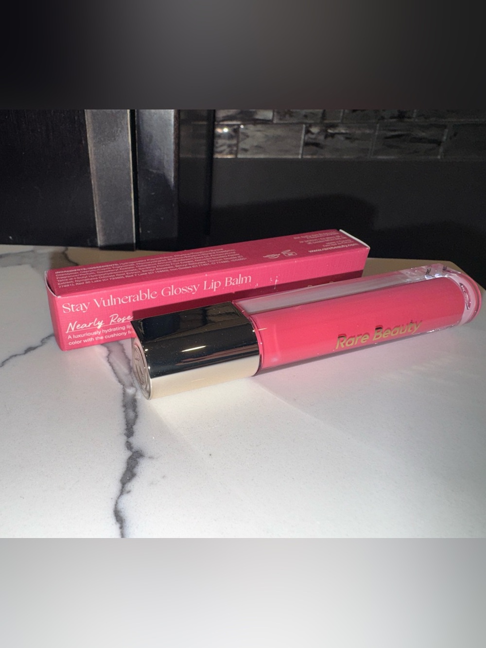 Rare Beauty Stay Vulnerable Glossy Lip Balm – Nearly Rose - NEW